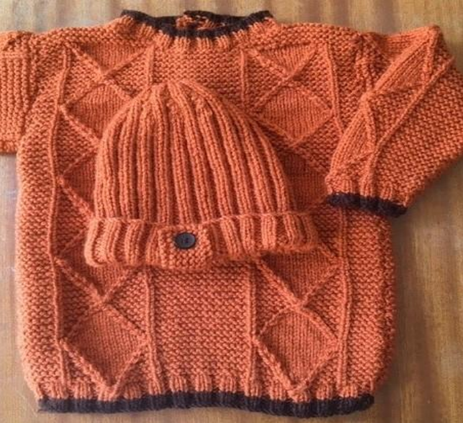 Child's Aran Sweater & Hat Set